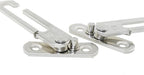 2PCS 10x4.5CM Window Hook Automatic Limiter Silver Stainless Steel Safety Window Opening Restrictor Lock for Window Frame and Sash with Distance of 14 to17MM Inside and Outside Window