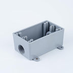 1/2-Inch or 3/4-Inch Weatherproof Electrical Junction Box with Adapters, Gray, Indoor/Outdoor Installation (Single-Gang 4PACK)