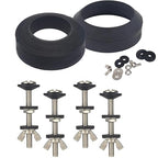 Universal Toilet Tank to Bowl Gasket & Tank to Bowl Bolts, 2 Kind Gasket and 4 Pieces 5/16 * 3.15 Inch Toilet Tank Bolts, Fit Most 2-Inch and 3-Inch Flush Valve Opening