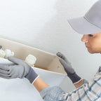 iFealClear 2 Pack Universal Toilet Handle Lever Flush Replacement, Front Mount Toilet Trip Lever Compatible with American Standard, Stainless Steel Flapper Chain, Solid Brass, White