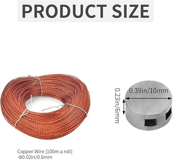 200PCS 10x6mm Round Lead Seals Security Meter Seals with Copper Wires (100m)