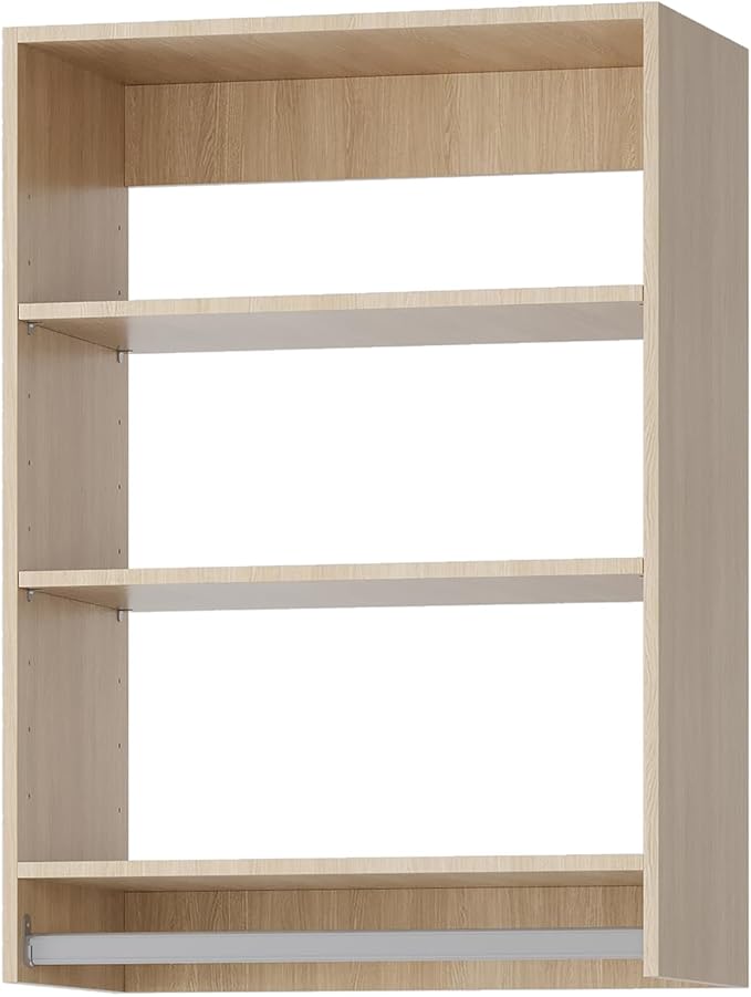 ROOMTEC 28.5" Medium Hanging Closet Unit, Modular Closet System with Hanging Rod, Wardrobe Organizer for Bedroom or Walk-in Closet, Wall Mounted, Customizable Clothes Storage Unit, Wood