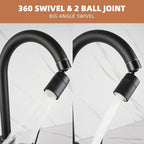 Hibbent Dual-function Female Faucet Aerator, NSF/ANSI/CAN 61 Certified Rotate Kitchen Sink Aerator Sprayer CUPC Certification 360° Swivel Sink Sprayer Attachment-55/64"-27UNS Female Thread-Matte Black