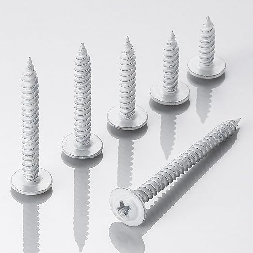 Wensilon(250 pcs)#8×1" Phillips Truss Head Wood Screws White Iron Quick Metal Self Tapping