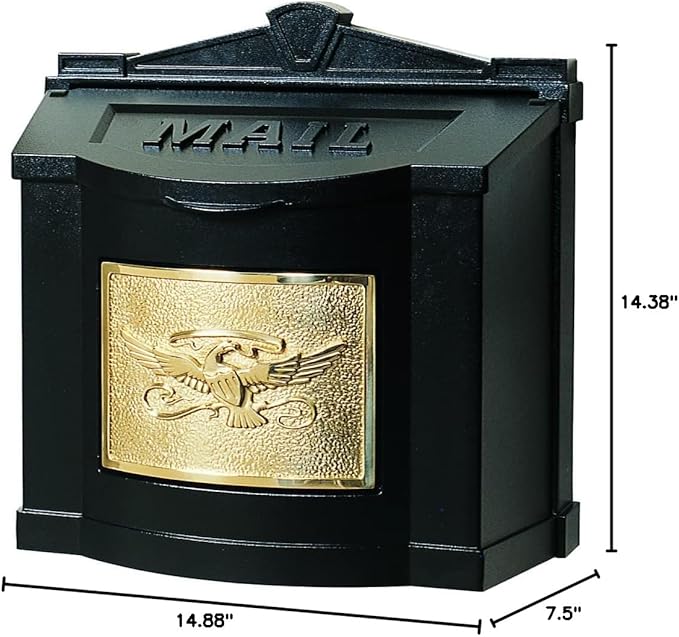 Gaines - Wallmount- Black with Polished Brass Eagle