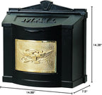 Gaines - Wallmount- Black with Polished Brass Eagle