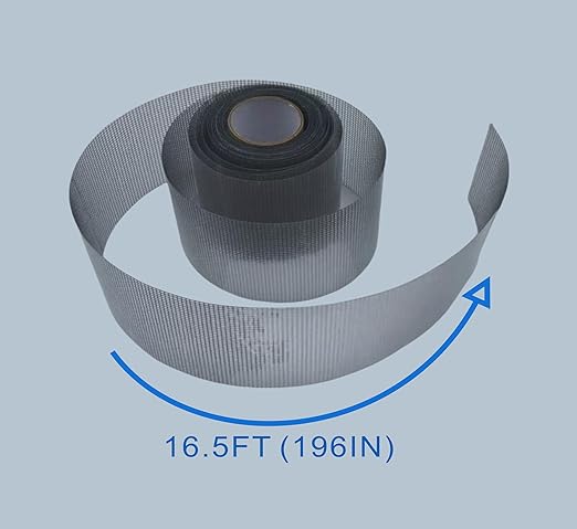Window Screen Repair Tape，3IN X 16.5FT (196IN) Screen Tape mesh Repair for Window Screen and Screen Door tears Holes (Black)