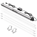 HQUA-OWS-124 UV Water Purifier for Whole House, 12GPM 110V 40W Model + 2 Extra Lamp + 1 Extra Ballast + 1 Extra Quartz Sleeve