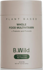 Multivitamin Drink Mix | B.Wild Plant Based Antioxidant Drink | Prebiotics and Probiotics for Digestive Health | Peach Green Tea Flavor - 300 g