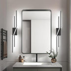 SOLFART Bathroom Lighting Fixtures Over Mirror 40 Inch Dimmable Matte Black Vanity Lights Modern Bathroom Light