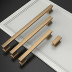 Asidrama 10 Pack 9 Inch(228mm) Hole Centers Champagne Bronze Kitchen Cabinet Handles, Brushed Brass Cabinet Pulls Kitchen Cabinet Hardware for Cupboard Gold Drawer Pulls