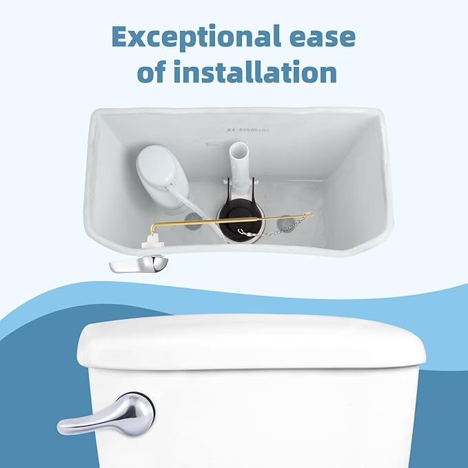 iFealClear Universal Toilet Handle Replacement Kit Front Mount with 2-Inch Rubber Toilet Flapper Replacement, Toilet Tank Parts Compatible with Kohler, American Standard, TOTO, Mansfield, Chrome