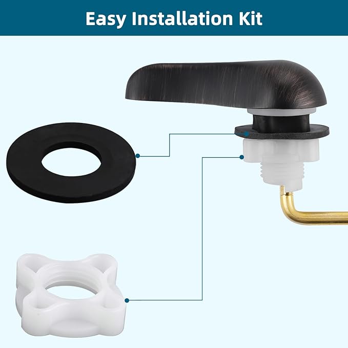 Hygie Rinse Metal Toilet Handle Replacement Kit Universal Front Mount Fit, Toilet Lever Compatible with American Standard/Glacier Bay/Gerber, Toilet Flush Handle with Flapper Chain, Oil Rubbed Bronze