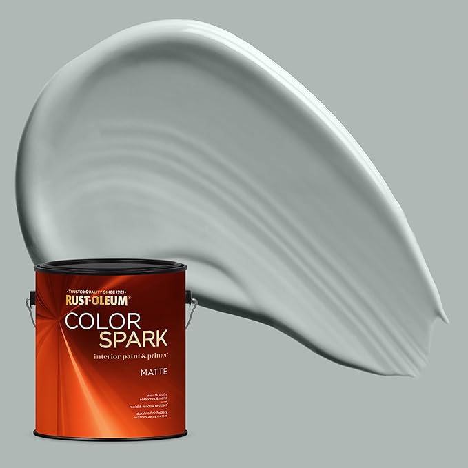 Rust-Oleum Color Spark Interior Paint and Primer in One, Matte, Tranquility, 1 Gallon