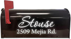 VWAQ Mailbox Decals Personalized Address Labels House Numbers and Vinyl Letters For Outside Custom Lettering Stickers - CMB1 (12 Inch X 6 Inch, Reflective White)