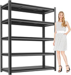 Metal Garage Storage Shelves Heavy Duty Shelving Unit 5 Tier Steel Adjustable Organizing Shelves 3000 LBS Capacity Industrial Shelving Ideal for Garage Tote Pantry Basement Outdoor, 54”Hx20”Wx14”D