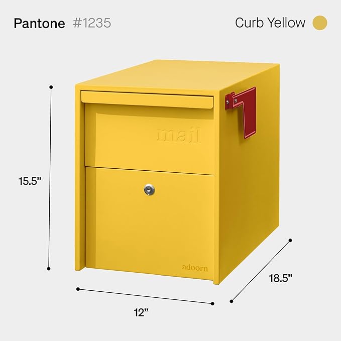 Adoorn Lockable Post Mount Mailbox | Large Size - Anti-Theft Locking Mailbox, 15.5" H x 12" W x 18.5" D, Weatherproof Mailboxes for Outside The House