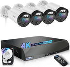 【130° Ultra Wide-Angle & 90 Days Storage】 Outdoor Wired Security Camera System, Wired Home Security Camera System, Home Video Surveillance System