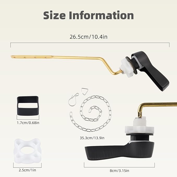 iFealClear Universal Metal Side Toilet Flush Hnadle Replacement, Angle Mount Toilet Handle Replacement Compatible with Kohler, American Standard, TOTO, Mansfield, Solid Brass, Oil Rubbed Bronze