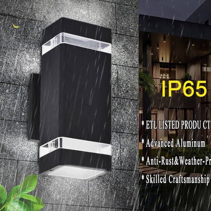 Modern LED Outdoor Wall Lights, Dusk to Dawn Outdoor Lighting Fixtures Wall Mount - ETL Listed,Aluminum Waterproof Front Door Lights 5000k - Up Down Light Fixture for Porch, Patio