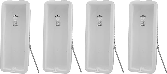 PRO&Family Fire Extinguisher Cabinet Fire Extinguisher Box Outdoor Fire Cabinet Mounted Fire Extinguisher Cabinet Fire Extinguisher Cover (4, White with Breaker Bar Attachment, 20 lb)