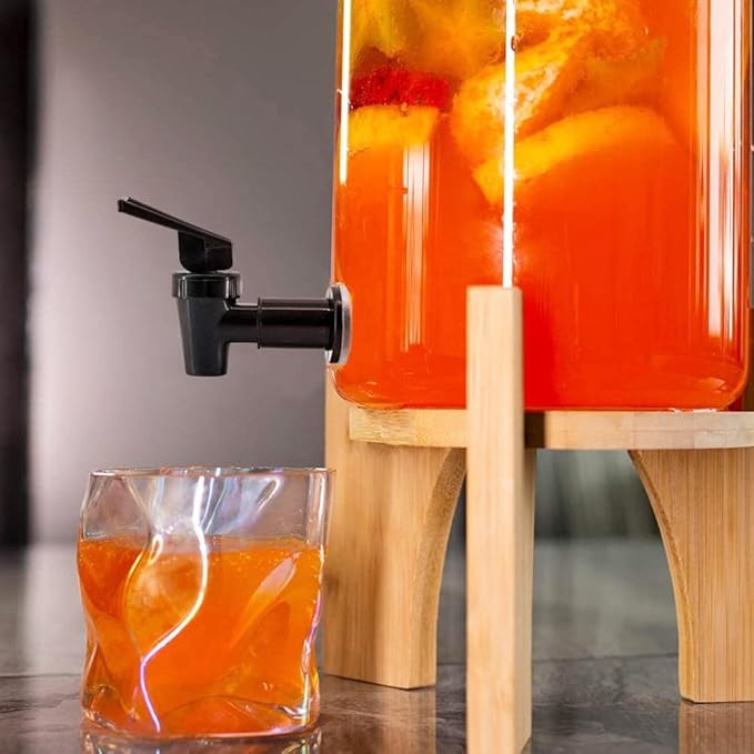 Replacement Cooler Faucet Water Bottle Jug, BPA-Free Plastic Spigot Spout Beverage Lever Pour Dispenser Valve, Crock Tap (4 Black)