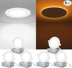 ZYC Canless LED Recessed Lighting 4 Inch 6 Pack 5CCT Ultra-Thin Downlight Lights with Night Light Mode,9W 800LM Dimmable Retrofit Wafer Recessed Ceiling Light,1800K to 6000K