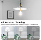 Dimmable E26 LED Bulb 6W, 60 watt Equivalent, A19 Clear Glass LED Light Bulb 5000K Daylight, Vintage LED Edison Bulbs for Ceiling Fan, 90+CRI, 600LM, 4 Pack