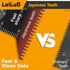 LEILUO 50 Pcs Multitool Blades Japanese Teeth Fast Cutting Oscillating Tool Blades CRV Material Oscillating Saw Blades Universal Accessories with Storage Bag Fit DeWalt Milwaukee Makita and More