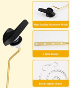 Universal Black Toilet Handle Replacement Kit, Side/Angle Mount Toilet Flush Handle Compatible with Kohler K-GP30324-CP/TOTO/American Standard, Stainless Steel Flapper Chain