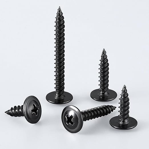 (100 pcs) Wensilon #10×2" Black Phillips Truss Head Wood Screws Quick Metal Self Tapping