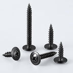 (350 pcs)#8×5/8" Black Truss Head Wood Screws Quick Metal Self Tapping Zinc Oxide