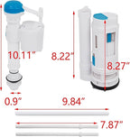 T Tulead Toilet Repair Kit Flush Valve Replacement Parts Flush Valve 8.27" Height(Including Washer), Fill Valve Thread 23mm/0.9", Drain Outlet Dia: 64mm/2.52"