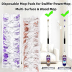 Disposable Mopping Pad Refills for PowerMop Multi-Surface,Wood Mopping Pad Refills for Floor Cleaning, 10 Count (10 Purple+10 Brown)