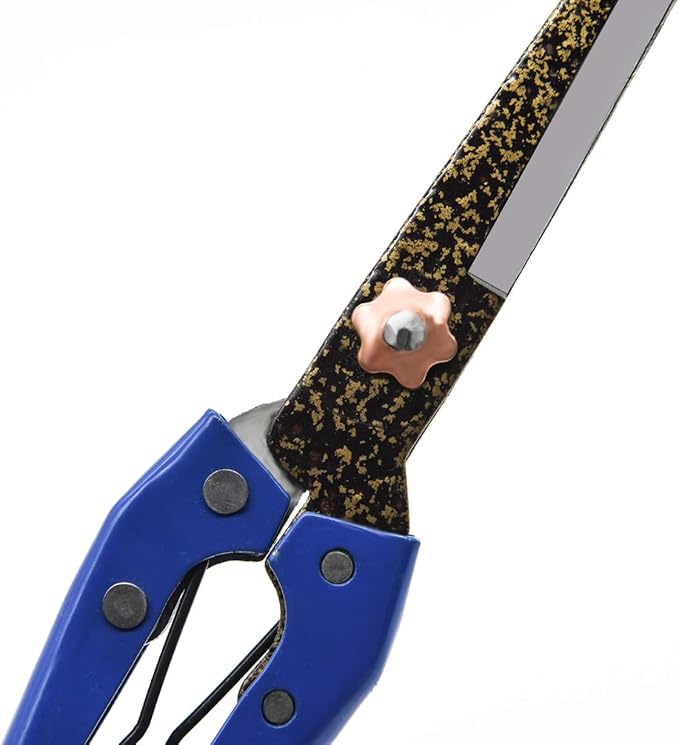 Grass Sheep Shear - Coated Wear-Resistant Handle, Manganese Steel Double-Edged, Strong Spring Suitable For Manual Shearing of Cow, Sheep, and Horse Hair (Blue 10.2 inches)