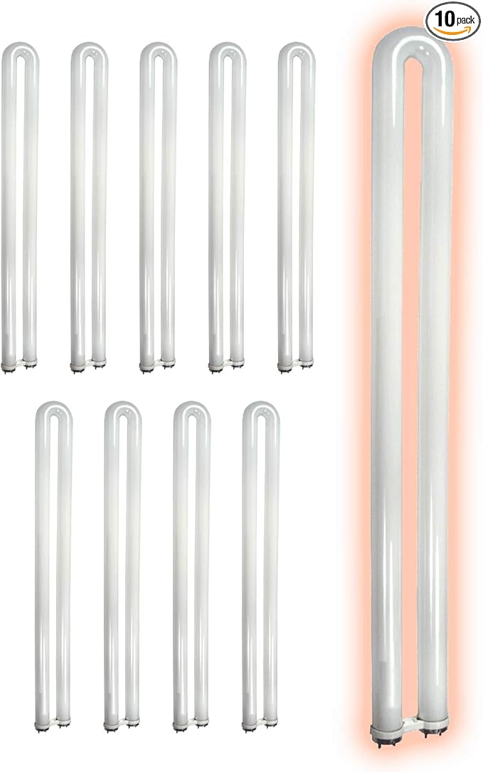 GoodBulb 31 Watt 1.63 Inch T8 Fluorescent U-Bend Light Bulb 3500K Soft White Light Medium Bi-Pin Base High Output 1963 Lumens 10000 Life Hours 80 CRI Pack of 10 Bulbs
