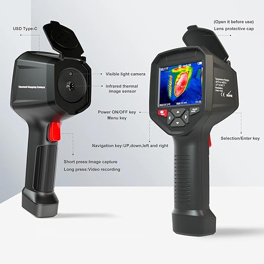 Thermal Imaging Camera 256x192 IR Resolution Handheld Infrared WiFi Thermal Camera 3.5" Screen with Analysis Software, Thermal Camera Home Inspection,Thermal viewer,Thermal Vision