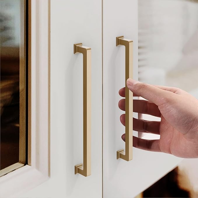 FILTA 9 Inch(224mm) Hole Centers Champagne Bronze Cabinet Pulls(Set of 10),Champagne Cabinet Pulls Zinc Alloy Kitchen Cabinet Handles Cabinet Hardware for Cabinets Cupboard Drawer