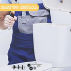 6PCS Universal Toilet Seat Bolts Kit, Heavy Duty Toilet Tank Bolts Replacement, Waterproof Stainless Steel Toilet Seat Screws and Rubber Washers Gaskets with Extra Long Nut