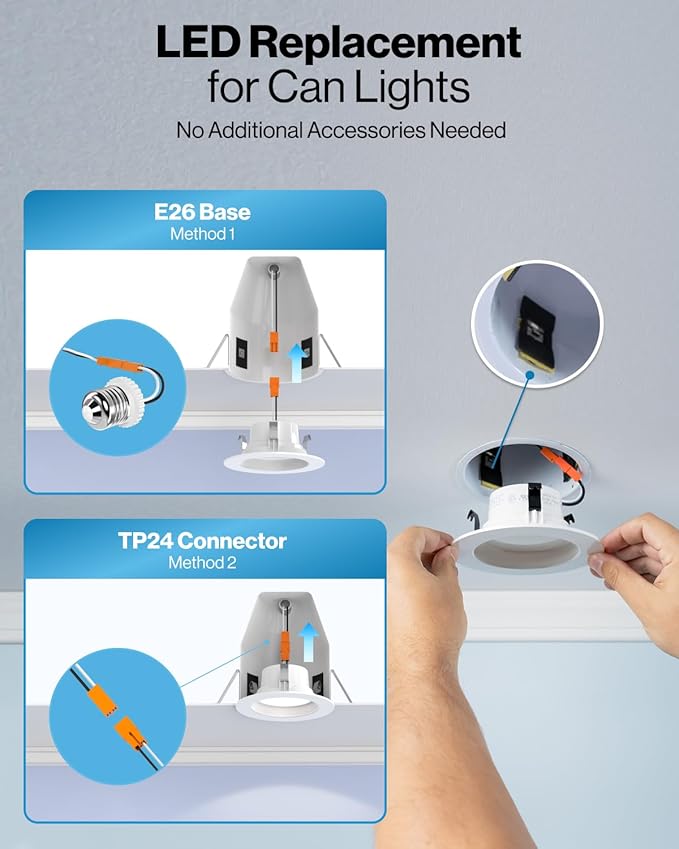 Sunco 10 Pack 4 Inch LED Recessed Lights Retrofit, Dimmable Can Lighting, 660 LM, 11W (40W Equivalent), Selectable CCT 2700K/3000K/3500K/4000K/5000K, Smooth Trim, Damp Rated UL