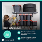 StoreYourBoard 2-Pack Heavy Duty Wall Shelves 1ft x 4ft – Wall-Mounted Garage Storage Shelving and Organization for Sheds, Closets, or Utility Rooms – Holds 200 lbs - Hammered Gray