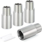 TAISHER 4PCS Stainless Steel Pipe Fittings, 3/8" NPT Male x 3/8" NPT Female Threaded, 2" Length Nipple Cast Pipe