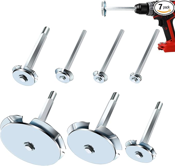 TVIOX PVC Pipe Reamer 7Pcs - PVC Fitting Saver for Removing SCH 40 from Hub, 1/2 In, 3/4 In, 1 In, 1-1/2 In, 2 In, 3 In, 4 In Bit Socket Saver Set for PVC Plumbing Fits 1/2" Variable Speed Power Drill