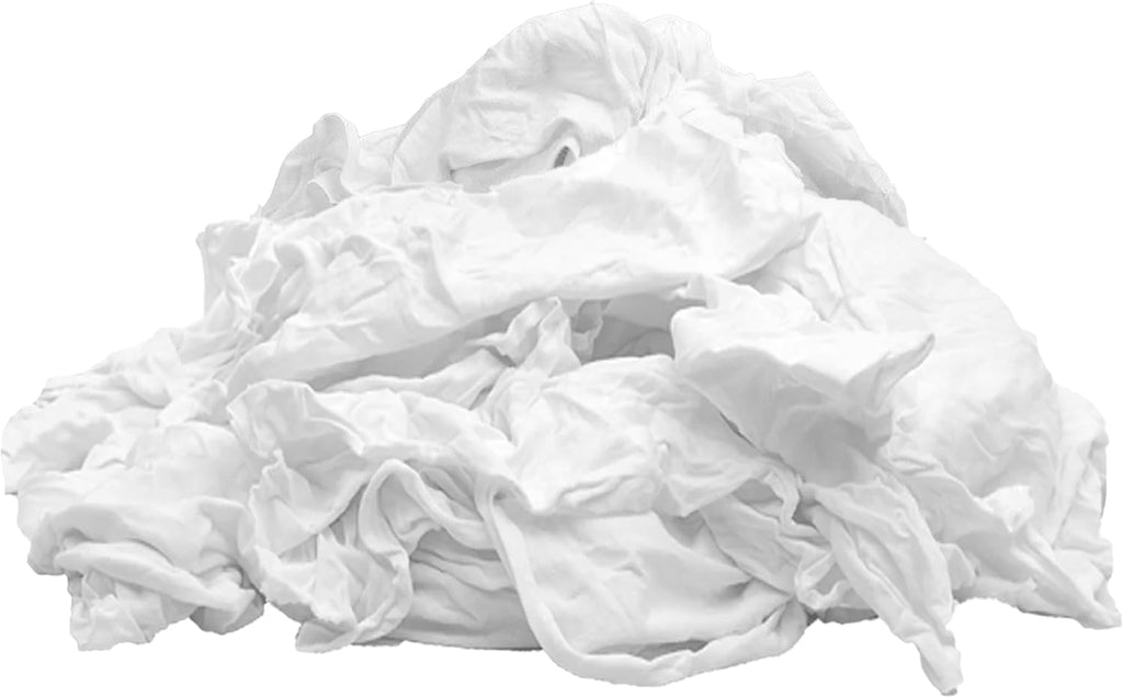Premium White T-Shirt Cleaning Rags (5 lbs. Compressed Box of Rags) – White Cotton Cloths for Cleaning, Staining, Painting, Oil, Grease & Dust Removal