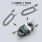 2 Pack 12 ft 14/3C SJTW Appliance and Power Tool Cord, 14 Gauge 3 Prong Heavy Duty Replacement Power Supply Cord Cable, 110V 115V 120V AC Pigtail, 15A, 1875w