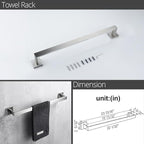 BAGNOLUX Bathroom Hardware Set 4 Pieces, Bath Towel Holder Set SUS304 Stainless Steel, Towel Bar Rack Set for Wall Mounted, Square Bathroom Accessories Set Fixture Heavy Duty Brushed Nickel