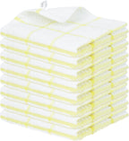 Nialnant 8 Pack Dish Cloths for Washing Dishes, 100% Cotton Reusable Cleaning Rag, Quick Drying Dish Towels for Kitchen,12x12 Inches,Yellow Plaid