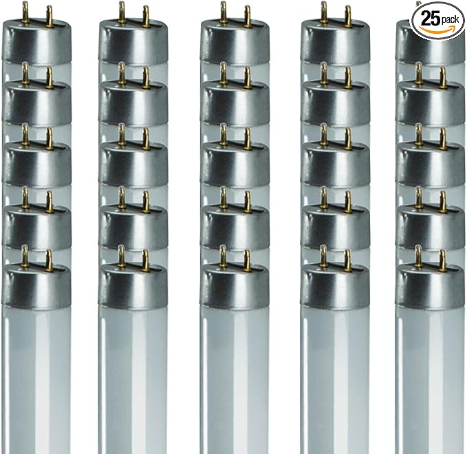 GoodBulb 32W 48 Inch T8 Fluorescent Light Bulb 5000K Daylight Medium Bi-Pin Base 2900 lumens 24000 Life Hours Instant/Programmed Start (Pack of 25 Bulbs)