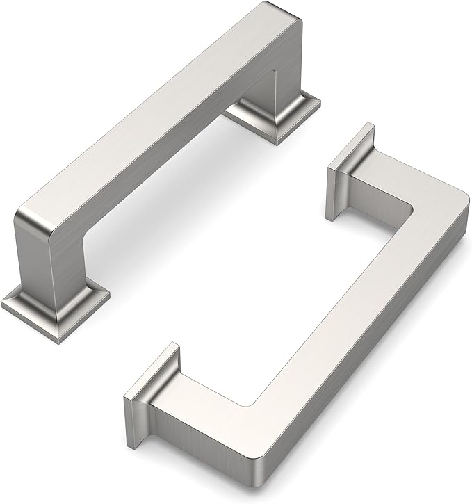 FILTA 3 Inch(76mm) Hole Centers Brushed Nickel Cabinet Pulls(Set of 10),Silver Cabinet Pulls Zinc Alloy Kitchen Cabinet Handles Cabinet Hardware for Cabinets Cupboard Drawer