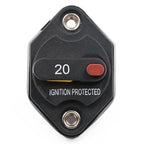 20 Amp Panel Mount Circuit Breaker 12V - 32V DC with Manual Reset Switchable for Boat Marine Car Battery Solar System IP66 20A